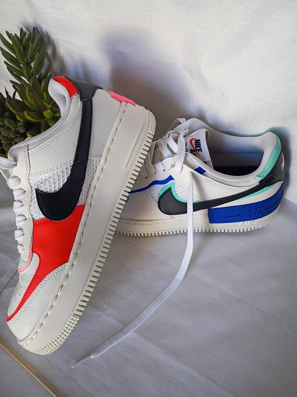 Nike Air Force 1 Low White Multicolor Accent Sneakers Size 8 - Picture 14 of 14
